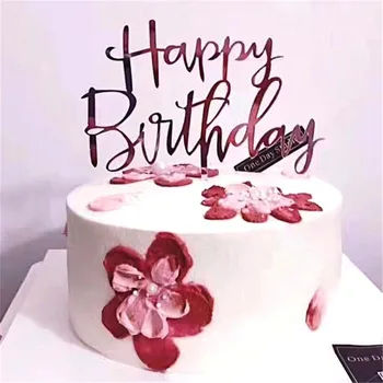 Happy Birthday Cake Pokrivalo Akril Pismo Torto Toppers Stranka Dobave Happy Birthday Črna Torta Okraski Boy