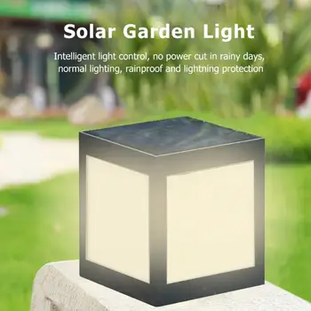 ABS Solar Powered LED Pillar Lamp Waterproof for Outdoor Garden Villa Light