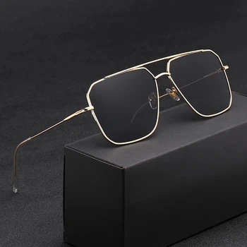 2020 Nove Nad Velika Sončna Očala Moških Anti-Odsevni Ogledalo Klasičnih Kvadratnih Kovinskih Očal Vintage Moda Za Ženske Sončna Očala