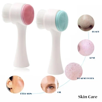 1pc dvostranski Silikona za Nego Kože Orodje Facial Cleanser Ščetka za Čiščenje Obraza Vibracije Obraza Masaža Pranje Izdelka na Debelo