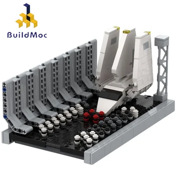 BuildMoc 05034 Film Prostora Vojne Imperial Shuttle Ladjo Parkiranje Predpasnik Set Mini Razširitvene Bay Gradnike, Igrače za otroka Darila