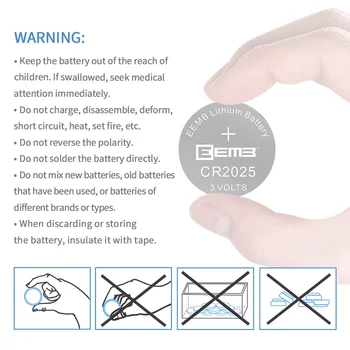 EEMB 10PCS gumbno Baterijo CR2025 3V Lithium Baterije 150mAh ki Niso predvidene za Polnjenje gumbaste Baterije za Gledanje Kalkulator Tablet Ključ