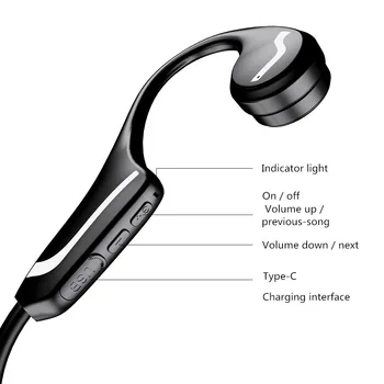 Za Sony Xiaomi Huawei Brezžična tehnologija Bluetooth 5.0 Slušalke Kostne Prevodnosti Slušalke Nepremočljiva Dual Stereo Zvočnik z Glasbo Mic