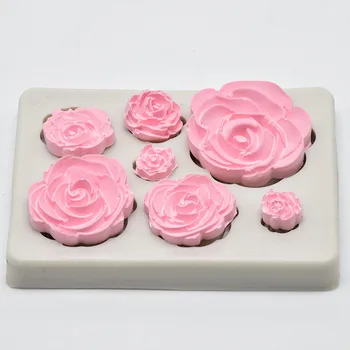 Rose Cvet oblike 3D Silikonsko Plesni Milo, zaradi Česar Fondat Čokoladna Torta Mehko Sladkarije Plesni Pecilni Sladkor Obrti Dekoracijo Orodje #BL3