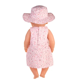 Lutka Govori Lutka Obleko, Primerni Za 43 cm Novega Otroka 18 Inch Ameriški Prerojeni Lutke Majhni Cvetlični Obleko+Klobuk Lutka Igrače, Oblačila Dodatki