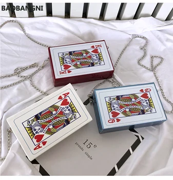 Ženske verige ramenski crossbody vrečko zabavno poker kartico prosti čas, moda črke kvadratek modne torbice bolsa feminina