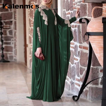 Plus Velikost S-3XL Arabski Dubaj Abaya Ženske Muslimansko Obleko tam kaftan Appliques Islam Dolžina Tal Maxi Obleko turško Haljo Islamske Ropa