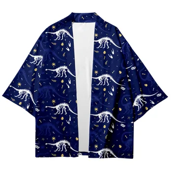 Ljubek Pes Moda na Plaži Japonski Kimono Kimetsu Ne Yaiba Haljo Jopico Moške Srajce Yukata Haori ženska Oblačila Plus Velikost 2021