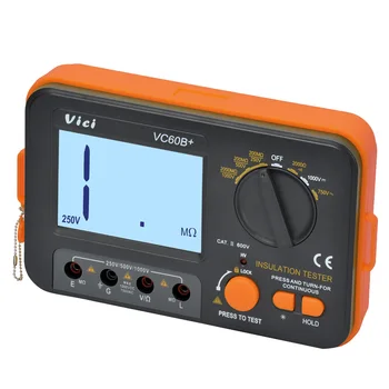 VC60B+ Digitalni Izolacijska Upornost Tester LCD 1000V Megger Izolacija 0-2000M Ohm Visoke Napetosti Kratkega stika Vhod Alarm