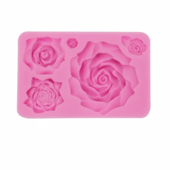 Vroče Prodaje Rose Cvet Silikonski Kalup za Fondat Torta Dekoraterstvo Čokoladni Piškotek Milo Polimerne Gline Smole