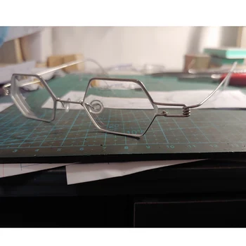Ročno izdelana očala ne-niteni poligonske očala anti-modra svetloba recept očala, kratkovidnost, daljnovidnost, presbyopia očala