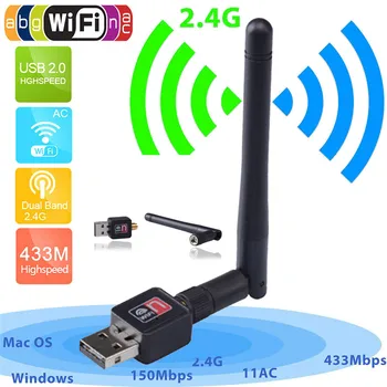 Wifi Adapter USB Wi Fi, USB, Ethernet, Wifi Dongle MT7601 8188 Antena Wi-Fi USB mrežno Kartico Ojačevalnik, brezžični Sprejemnik, Wifi Adapter
