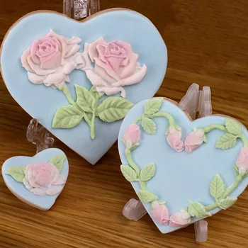 Rose Cvet Silikonsko Plesni Poročni Cupcake Pokrivalo Fondat Torta Dekoraterstvo Orodja Sugarcraft Sladkarije Gline Čokolada Gumpaste Kalupi