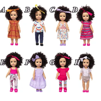 Realno Vinil Baby Dekle Lutka - Prerojeni za 13,7 palčni African American Doll - Črne Kodraste Lase Otroci Darilo za Rojstni dan Festivala je Prisoten