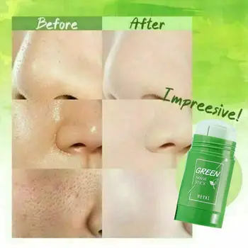 Zeleni Čaj Masko Palico Globinsko Čiščenje Detox Blatne Maske za Nadzor Anti-akne Zob Jajčevec Čiščenje Olja Odstranite Gline Pore A9N6