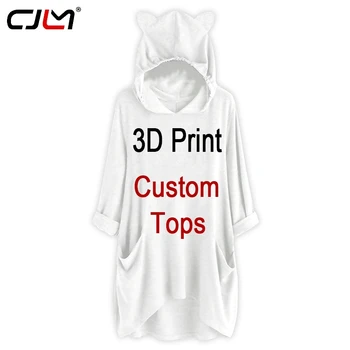 3D Tiskanje Kawaii po Meri Ženske Imitacije Bombaž Poliester Prevelik Femme Dropship DIY Vaš Logotip/slika/foto Trgovini Prodajalci