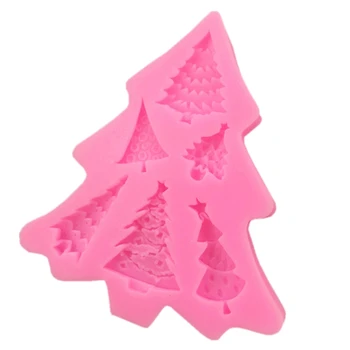 1Pcs Božično drevo obliko silikonsko plesni sladkorja obrti torta dekoraterstvo orodje za mehko sladkarije, čokolada plesni gline Sladkarije Plesni