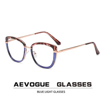 AEVOGUE Anti-Modra Očala, Računalnik Ogledalo Kovinsko Retro Očala Okvir Moda Cat Eye Glasses AE1034