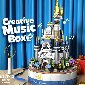 Mesto Fairyland princesa Grad Vrtenjem glasbe polje izgradnjo bloka mini pravljica zbrati opeke izobraževalne igrače za otroke darila