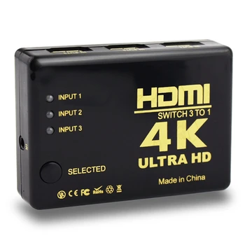 Ultra HD 4K x 2K HDMI Switch 3x1 3 Vrata Preklopnik Selektor 3D 1080p w/ IR Daljinski