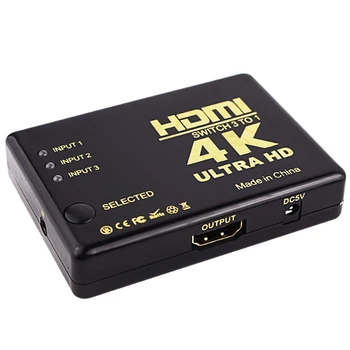 Ultra HD 4K x 2K HDMI Switch 3x1 3 Vrata Preklopnik Selektor 3D 1080p w/ IR Daljinski