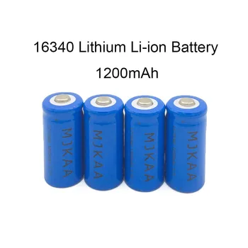 MJKAA 4pcs/veliko 16340 Akumulatorjem 1200mAh Litij-Li-ion baterija CR123A Baterije za ponovno Polnjenje 3,7 V CR123 za Lasersko Pero LED Svetilka