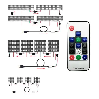 WS2812b šahovnica z 8 × 8 8x32 16x16 WS2812 Led, Pixel Modul 14 Ključ USB DIY Krmilnik Majhen Zaslon Kit Posamično Naslovljive Lučka Kroglice