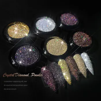 Holografski Diamantni Kristal Odbojni Lak V Prahu Prah Nohti Bleščice Pigment Gel Lak Za Nohte Art Okraski Dobave