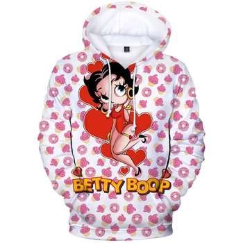 Otroški pulover s kapuco 3D Tiskanja Betty BOOP Hoodies Moški Ženske Otroci Plašči Športna Majica Kpop Fantje/dekleta 3D Hoodie Puloverju Hip Hop