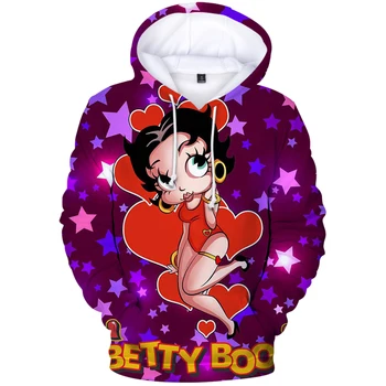 Otroški pulover s kapuco 3D Tiskanja Betty BOOP Hoodies Moški Ženske Otroci Plašči Športna Majica Kpop Fantje/dekleta 3D Hoodie Puloverju Hip Hop