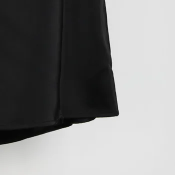 TWOTWINSTYLE Črna Mozaik Diamond Obleko Za Ženske V Vratu Kratek Rokav Visoko Pasu Off Ramenski Seksi Obleke Ženska Moda