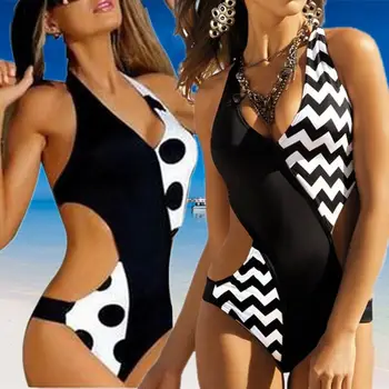 En Kos, Plavanje Obleko za Ženske Mozaik Natisnjeni Kopalke Ženske Push Up Povodcem Vratu V Kopalne Obleke Plažo