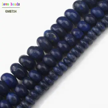 4/6/8 mm Naravnih Lapis Lazuli Rondelle Kroglice za Zapestnice Krog Svoboden Distančnik DIY Zapestnica Pribor Nakit