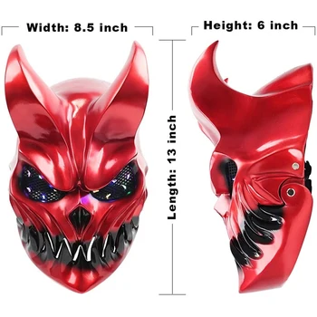 Otroci Teme Demon Masko Zakol Prevlada Demolisher LED sveti Maske Strašno Cosplay Čelada za Halloween Party
