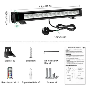 2021 Zadnje LED 36W RGB Stenska Podložka Svetlobo na Prostem Bluetooth Nepremočljiva Barva Spreminja, RGB Svetlobe Za Stranke, Vrtno Razsvetljavo