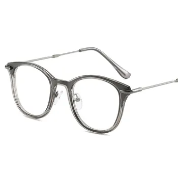 Punk Stil Žensk Stekla Očal Okvir Očal Jasno očala Pol Okvir Kovinski Očala Okvir Študentov Računalnik, Ponarejenega Očala