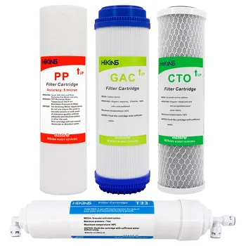 Vodni Filter Delih, Komplet 10-v PP Sediment, GAC Granulle Aktivni Ogljik, glavni tehnolog in T33 Post Ogljika (4-Pack-gnome Brez Membrane)