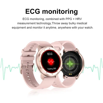Poln na Dotik Pametno Gledati Ženske IP68 Vodotesen Zapestnica EKG Monitor Srčnega utripa Spanja Spremljanje Športnih Smartwatch Za Ženske