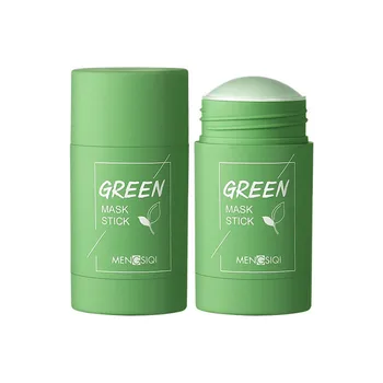 Zeleni Čaj Za Čiščenje Trdnih Maske Za Nego Kože, Jajčevec Čiščenje Z Glino Palico Masko Olje Nadzor Anti-Akne Blato Krema Za Nego Obraza Lepota