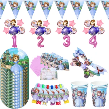 Disney Princesa Sofija Rojstni Okraski Otroci Razpoložljivi Namizna Rojstni Okraski Dobave Ploščo Pokal