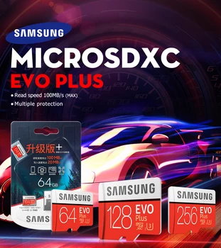 SAMSUNG EVO+ Plus 32GB 64GB kartica Micro SD Kartico 128GB SDHC SDXC C10 UHS TF Kartice 32 g 64 g Trans Flash kartice Microsd z drobno paket