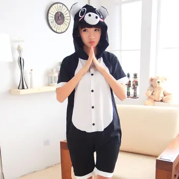 Ženske Živali Kostum Poletje Cosplay Pajama Risank Anime Sleepwear Kigurumi Tiger Panda Zmaj Onesies Kratek Rokav Obleke