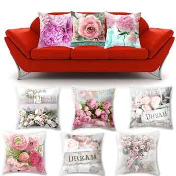45*45 cm Rose Cvjetnim Tiskanja Blazino Primerih Eco-Friendly Home Hotel Kvadratnih Pillowcases Dekorativni Pilow Zajema