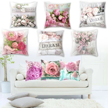 45*45 cm Rose Cvjetnim Tiskanja Blazino Primerih Eco-Friendly Home Hotel Kvadratnih Pillowcases Dekorativni Pilow Zajema