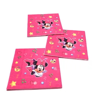 Disney Minnie Mouse Temo 10pcs/veliko Tabela Napkin Otrok Rojstni dan Papir Napkin Razred Dejavnost Tkiva Festival Kosilo Napkin