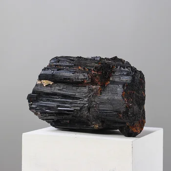 1-1.2 kg, Velik obseg Naravne Crystal črni turmalin Grobo Jet Kamen Zdravljenja Dekorativni kamen surove rude zbirka