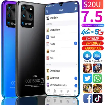 Samsun Galay S20U 7.5 palčni Globalni različici Snapdragon 855 pametne telefone, Dual SIM 4G 5G Okta Core, 8GB RAM, ROM 512GB