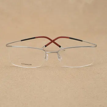 Pol Platišča Čistega Titana Okvir Očal je Za Moškega in Žensko, Ultra Lahka Upsale Kvadratne Oblike Kratkovidnost Eyewears