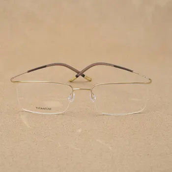 Pol Platišča Čistega Titana Okvir Očal je Za Moškega in Žensko, Ultra Lahka Upsale Kvadratne Oblike Kratkovidnost Eyewears