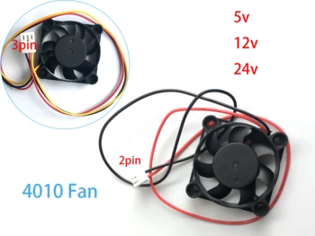 4010 fan 5v 12v 24v edaja 3 fan 40mm ventilatorja 2 pin olje fan dvojni kroglični ležaj hladilnik hladilni ventilator 3d tiskalnik deli 4010s 40*40*10 mm